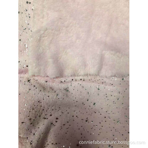 100%Polyester Coral Fleece with Sprikle Gold Fabric